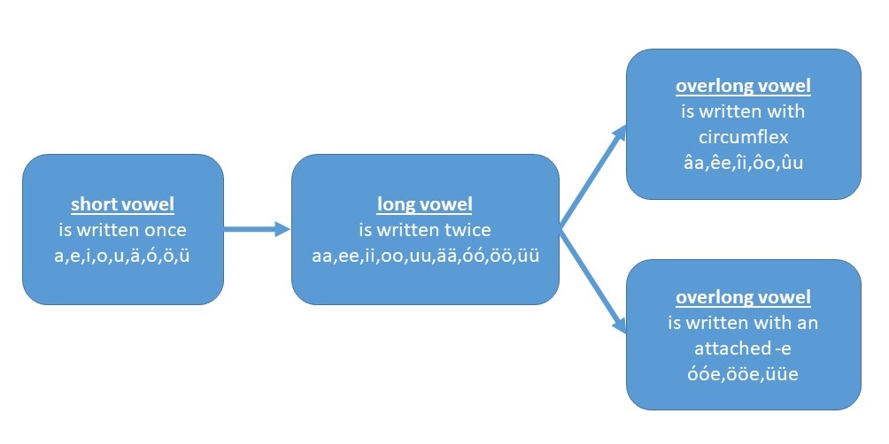 spelling of the overlong vowels